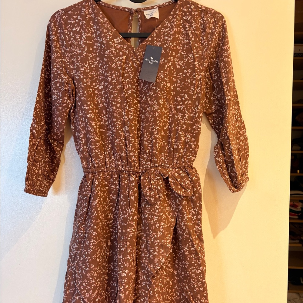 Abercrombie Kids Brown Floral Long Sleeve Dress